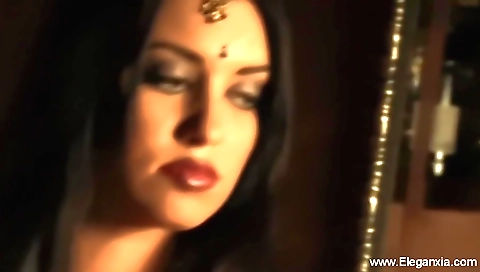 Horny brunette plays with her pussy and takes off her panties