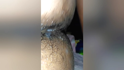 Indian brunette with hairy bush gets a hairy creampie