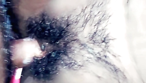 Amateur hairy girl with a hairy pussy and a big ass