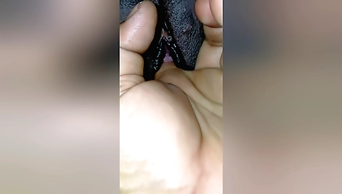 Indian teen girl is fingering her mouth in a voyeur porn