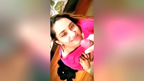 Step sister's face gets fucked on camera by the boyfriend