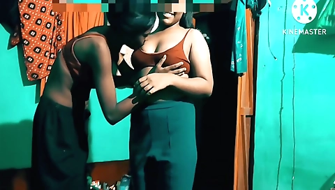 Lesbian threesome with the sexy devar in the sexy night