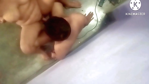 Busty brunette and her horny lover having a kinky sex