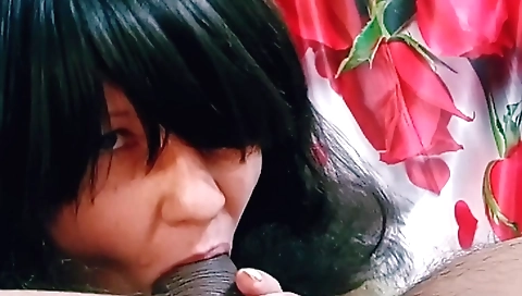 Brunette housewife enjoys deepthroat sex in front of the camera