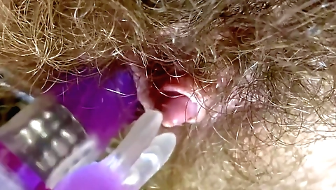 Amateur brunette with a nice face-sitting pose enjoys a dildo