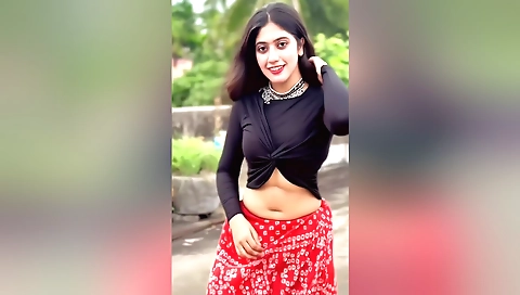 Horny brunette in amateur porn video with a hot body and a cute face