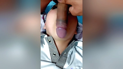 Step fantasy girl is having a dildo inside her pussy