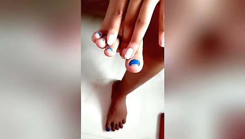 Indian girl with an intimate foot fetish for video
