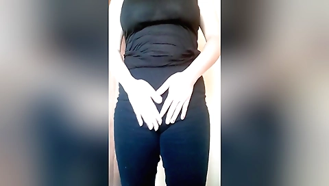 Brunette chick with small tits gets wet and squirting