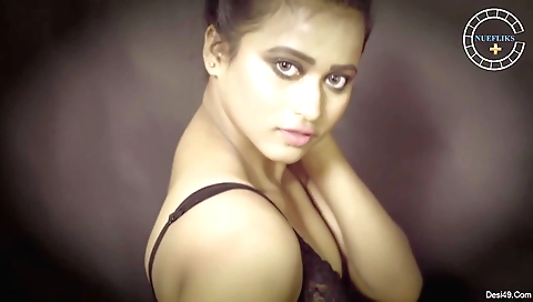 Busty brunette naked with big boobs and tits in this video