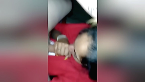 Brunette babe sucks her stepbrother's cock and does oral sex