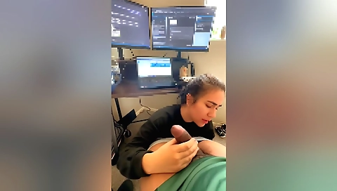 Indian girl with small tits sucks my cock and rides