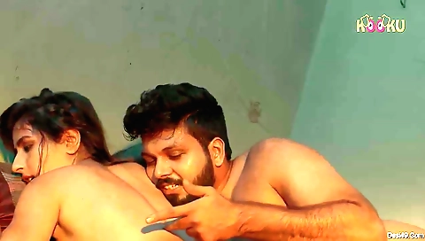 Brunette girl in sexy stockings fucked on bed and ass