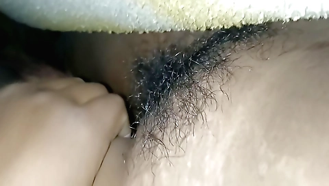 Hairy Indian wife is doing a dirty job in her village