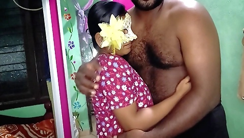 Amorous brunette milf with a thick butt plays with her husband's pussy