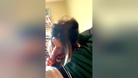 Porn video showing a beautiful brunette getting off on her webcam