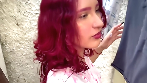 Busty redhead amateur porn movie starring me sucking your dick