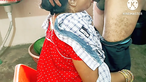 Indian brunette fucks by big black cock with her husband