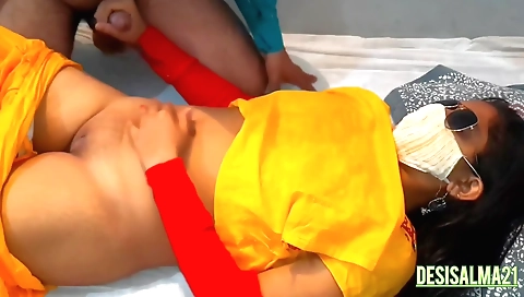 Indian amateur brunette girl has fun on the webcam