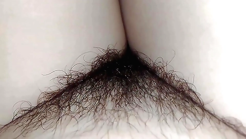Hairy chick enjoys sensual sex in her favorite position