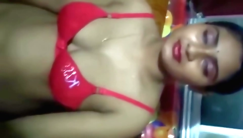 Brunette teen caught getting her wet pussy with large boobs