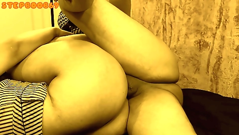 Brunette milf is showing how sexy she is as she folds laundry