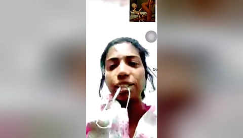 Busty brunette in stockings and stockings wearing lingerie