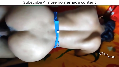 Indian brunette with short hair plays with a boner