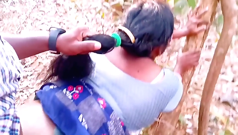 Chubby brunette with a big ass gets fucked in the forest