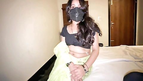 Hairy brunette gets her pussy cycled by her boyfriend