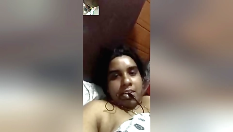 Busty indian brunette plays with her hot pussy video