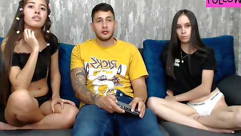 Indian step sisters fuck for the first time with their stepbrother