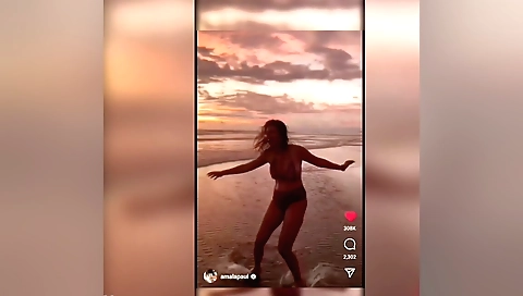 Cute blonde naked in the woods solo vid on web cam