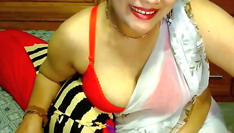 Indian girl 18+ is wearing white lingerie and a big booty