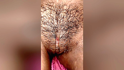 Hairy indian solo babe shows her perfect hairy pussy